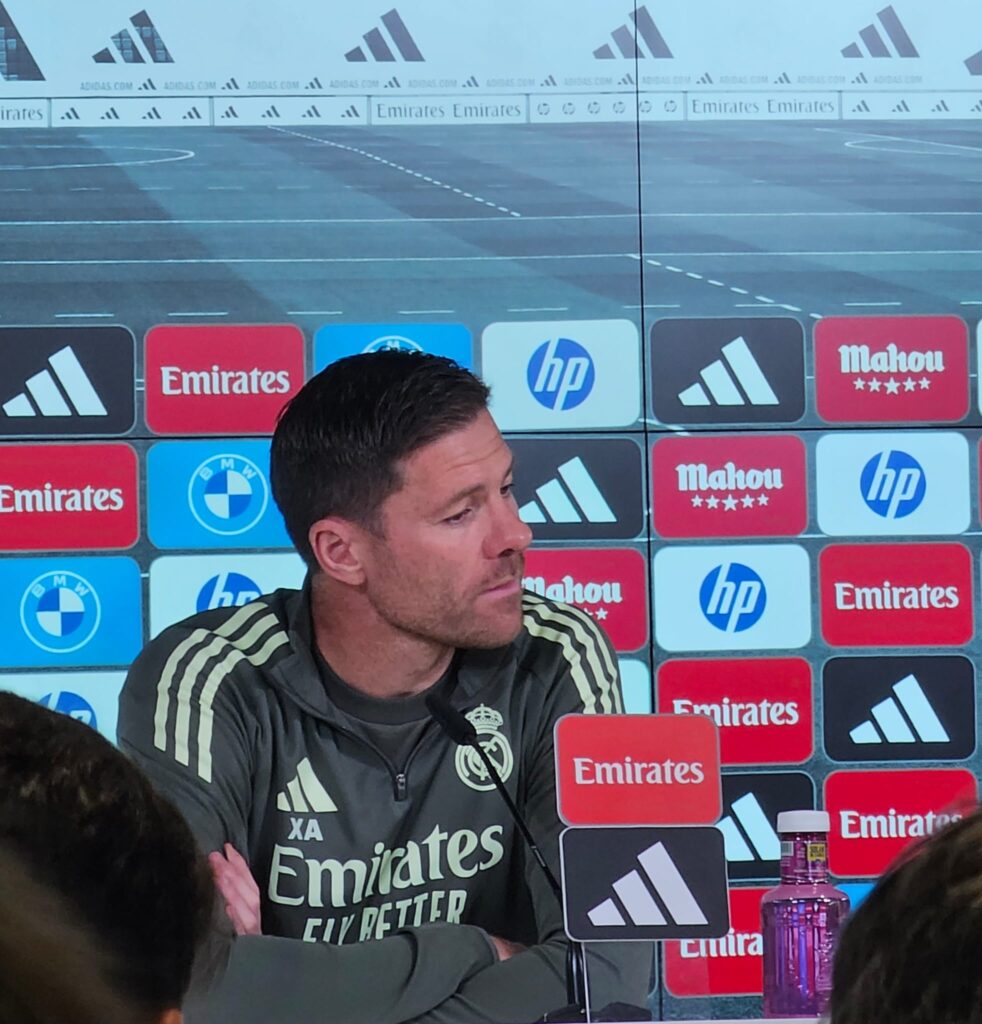 Xabi Alonso during the press conference before the match against Getafe.